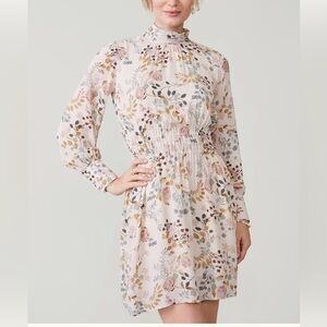 Spartina 449 Floral Long Sleeve Dress in Cream and Pink